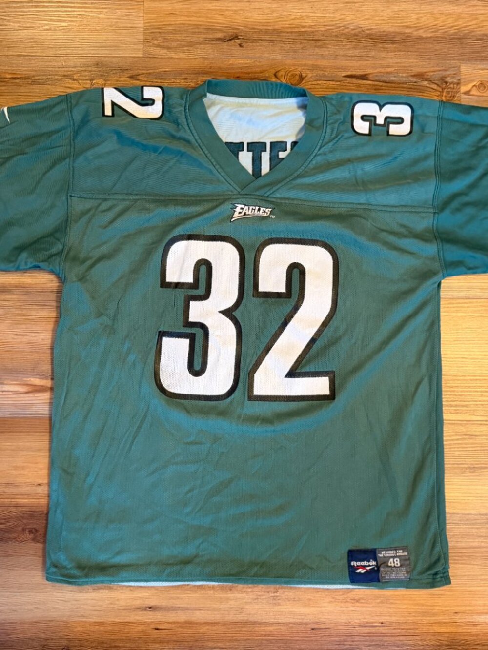 Ricky Watters #32 Eagles Vintage 90s NFL NFC Reversible Green White Jersey 48